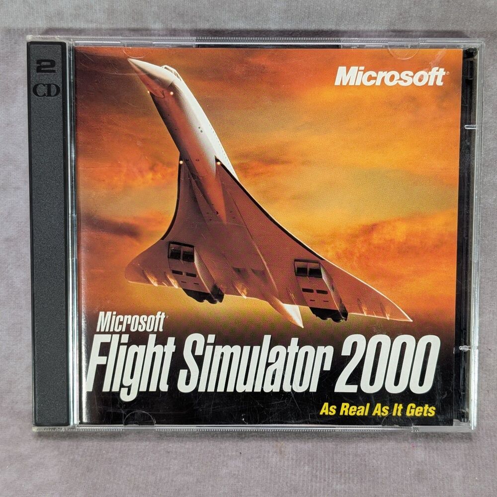 Microsoft Flight Simulator 2000 PC CD-ROM Windows Game 2 Discs